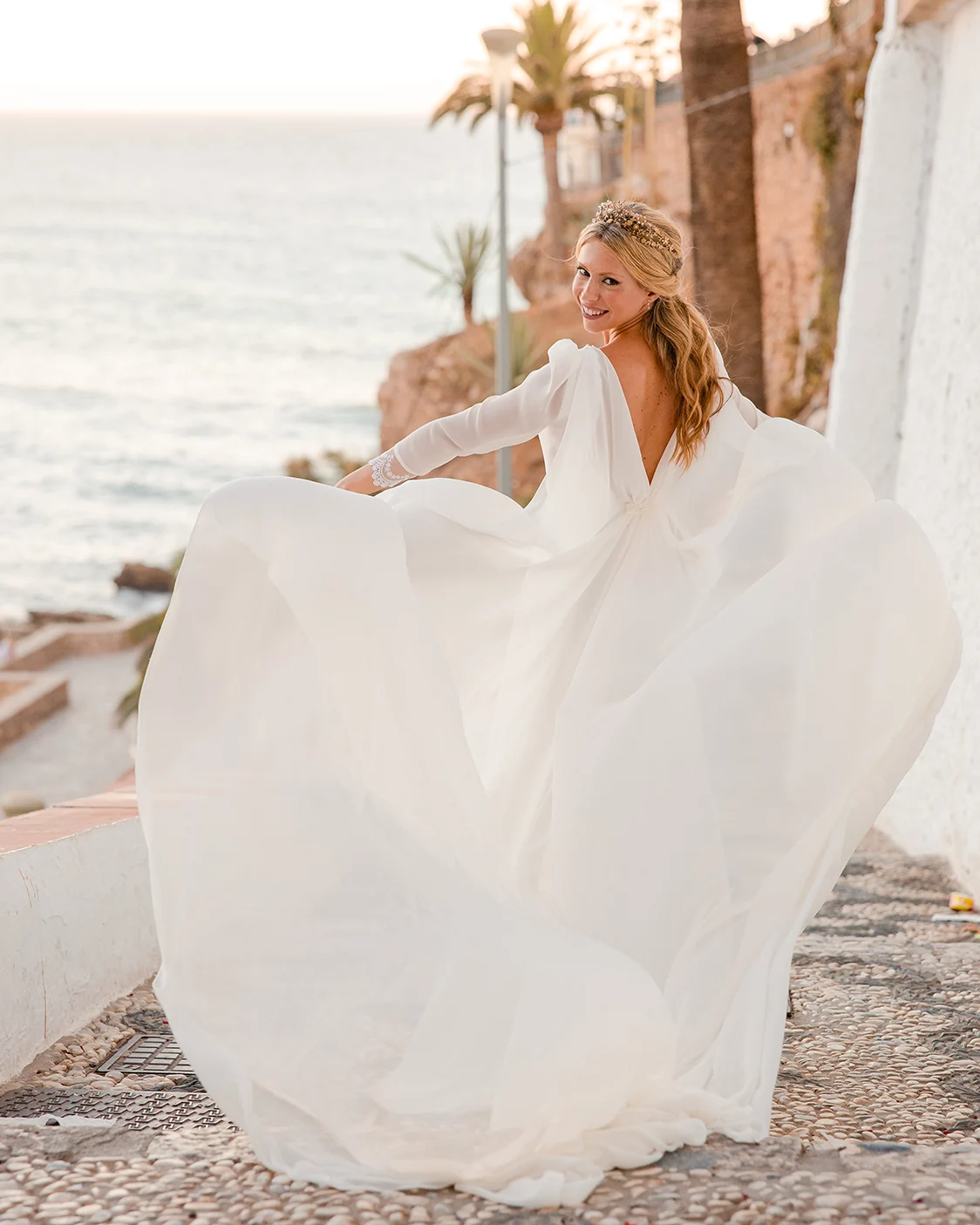 Bride in Marbella on the beach
